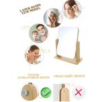 ONELİGHT El Aynası Masa Aynası Makyaj Aynası Ayarlanabilir Kare Makeup Mirror 22cm Ahşap