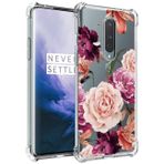 OnePlus 7 Pro Kız Kadınlar için Jhxtech GM1910 Kılıf, OnePlus 7 Pro Mor Çiçek için İnce Darbeye Dayanıklı Şeffaf Çiçek Yumuşak Esnek TPU Kılıf