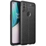 OnePlus Nord N100 Siyah Kılıf Silikon Deri Görünümlü Parmak İzi Bırakmaz Niss