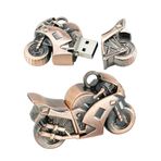 OneSquareCore 32GB Metal Motosiklet Şekli USB 2.0 Flash Sürücü Kalem Sürücü Bellek Çubuğu USB Stick USB Sürücü Flash Disk Başparmak Sürücü USB Disk USB Stick U Disk PenDrive (Bronz)