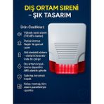 OneTech Caydırıcı Siren Yüksek Sesli Flaşörlü Dış Ortama Dayanıklı Kolay Montaj Caydırıcı Alarm Sireni