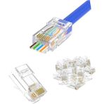 OneTech Yeni Nesil Delikli Cat5-Cat6 RJ45 Konnektör Utp Jack (100 Adet) - Şeffaf