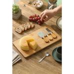 Onetick 4 Parça Bambu Peynir Kesme Sunum Tahtası Bıçak Seti | 38x17cm