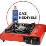 Onetick Tekli Portatif Çantalı Kamp Ocağı Stop Emniyetli - Kırmızı
