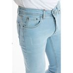 OneZero Erkek Esnek Rahat Kot Pantolon Açık Buz Mavi Tırnaklı Dar Kesim Skinny Fit Düğmeli Jeans