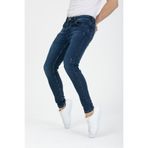 OneZero Erkek Esnek Rahat Kot Pantolon Mavi Tırnaklı Dar Kesim Skinny Fit Düğmeli Jeans