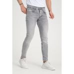 OneZero Erkek Kot Pantolon Düğmeli Açık Kar Yıkama Gri Dar Kesim Skinny Fit Jeans