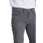 OneZero Erkek Kot Pantolon Gri Tırnaklı Dar Kesim Skinny Fit Düğmeli Pantolon