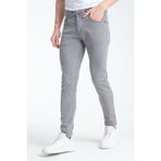OneZero Erkek Lycralı Kot Pantolon Gri Düz Dar Kesim Skinny Fit Düğmeli Pantolon