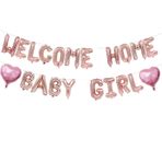 ONFUTAT Welcome Home Kız Bebek Balon Afiş, Bebek Duş Dekorasyonları için, Bebek Cinsiyet Açıklama Parti Malzemeleri (RosGold 40,64 cm)
