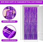 ONGPazar Mor Ekstra Metalize Saçaklı Arka Fon Perde