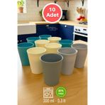 ongu home 10'lu Bardak Yıkanabilir Plastik Bardak Piknik Bardağı Kamp Bardağı 0,3 L