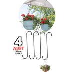 ongu home 30 cm Metal Kanca Çok Amaçlı Askı Kancası S Kanca Uzun Demir Kanca 4 Adet