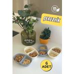 ongu home 6 Adet Çerezlik Kase Sosluk İki Bölmeli Sunum Tabağı