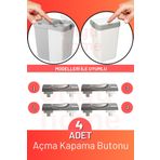 ongu home Çamaşır Sepeti Iki Bölmeli Motek Uyumlu Kirli Sepeti Ikili Çöp Kovası Için Açma Kapama Butonu 4 Adet