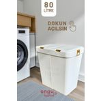 ongu home Gold Ikili Dokunmatik Çamaşır Sepeti Çöp Kovası Temizlik Kovası Kirli Sepeti