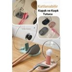 ongu home Tencere Kapak Tutucu Ve Kaşıklık Tencere Kapağı Standı Kaşık Kepçe Altlığı Katlanabilir Düzenleyici