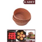 Onikiden Airfryer Yapismaz Kek Muffin Kalibi 6’Li - Tum Hava Fritozleriyle Uyumlu Sl33