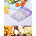 Onikiden Flosoft Tırtıklı Cips Doğrayıcı, Paslanmaz Şekilli Sebze Meyve Patates Dilimleyici - Renkli - Renk