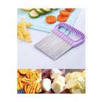 Onikiden Flosoft Tırtıklı Cips Doğrayıcı, Paslanmaz Şekilli Sebze Meyve Patates Dilimleyici