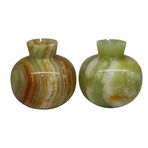 Oniks Taşı El Yapımı Nar Biblo, 7,5x7 cm, Dekoratif Ev ve Ofis Aksesuarı, Yeşil (2)