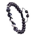 Oniks Taşı Zebra Jasper Ve Obsidyen Bileklik