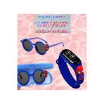 Onkatech Figürlü Dijital Dokunmatik Led Ekran Çocuk Saati +figürlü Gözlük (gözlük Kutusu Ile) Mavi