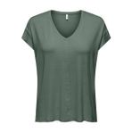 ONLCARRIE S/S STITCH GLITTER TOP JRS Kadın Yeşil T-Shirt - 15369279