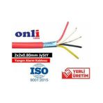Onli 2x2x0,80mm J-Y(st)Y...Lg CCA 100 metre Yangın Alarm Kablosu
