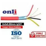 Onli J-YSTY...LG CCA 2x2x0.80 mm x 100 mt Yangın Alarm Kablosu Alarm Kablosu