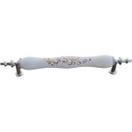 Online Home Market Deyhome Çin Gülü Porselen Kulp 128MM(12.8CM) Ayakları Krom Mobilya Çekmece Kapak Kulbu - 1 Adet - 128 mm