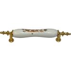 Online Home Market Deyhome Porselen Kulp Toprak Desenli 96MM(9.6CM) Mobilya Çekmece Kapak Kulbu - Sarı Ayak Modeli - 10 Adet