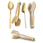 Online Kapında 5'li Lüx Gold Servis Maşa Pasta Spatula Set