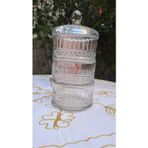 Online Kapında Lüks Cam Pupa Kapaklı 3 Lü Şekerlik Kurabiyelik 12*12*6 Cm
