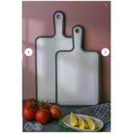 Online Kapında Mutfak-00000286 Lüks 2 Li Kaydırmaz Kesme Tahtası Kulplu Kesim Panosu 1X(30X21 Cm 24,5X19,5 Cm)