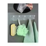 Online Kapında Mutfak-00203 Yapışkanlı Güçlü Şeffaf 5 Li Askılık Kapı Arkası Mutfak Duvar Banyo Düzenleyici Askı