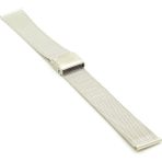 Online Kordon Ince Örgü Paslanmaz Çelik Hasır Saat Kordonu Kayışı - 20 mm - Beyaz - Gümüş