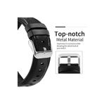 onlinekordon 22mm Fosil Fs4972 Siyah Renk Hakiki Deri Silikon Kaplama Saat Kordonu Kayışı 46mm