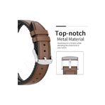 onlinekordon Fossil 22mm Fs4735 Uyumlu Kahverengi Hakiki Deri Silikon Kaplama Saat Kordonu Kayışı 46mm