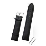 onlinekordon Fossil 24mm Saat Uyumlu Siyah Renk Klasik Model Deri Saat Kordonu Kayışı
