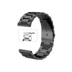 onlinekordon Fossil Saat Uyumlu 22mm Siyah Renk Paslanmaz Çelik Akıllı Pimli Saat Kordonu