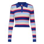 Onlkarol Ls Crop Rıb Button Polo Cc Knt Kadın Mavi Kazak - O15340979