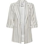 Onlkayle-Caro 3/4 Lınen Bl Blazer Tlr Keten Kadın Ceket - 34 - Bej