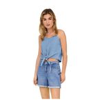 ONLNOVA AZURE KNOT SINGLET PTM Kadın Mavi T-Shirt - 15343004 Mavi