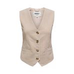 Onltıggy S/L Fıt Cord Vest Tlr Kadın Bej Yelek - 15331546