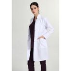 Önlük Kadın Uzun Hakim Yaka Doktor Hemşire Öğretmen Önlüğü Beyaz AYŞ-1401 - 48