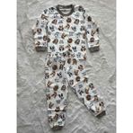 Önlüklü Köpek Desenli Pijama Takımı - Kahverengi - 10 Yaş