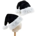 Onlvmyur 2 adet pelüş Noel Baba şapkası, Noel Baba şapkası, yetişkinler için Noel Baba şapkası