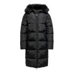 Only 15205637-BLK Monica Long Puffer Coat Siyah Kadın Kapüşonlu Mont