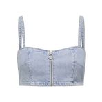 ONLY 15289250 Kadın Tişört, Light Blue Denim, XL